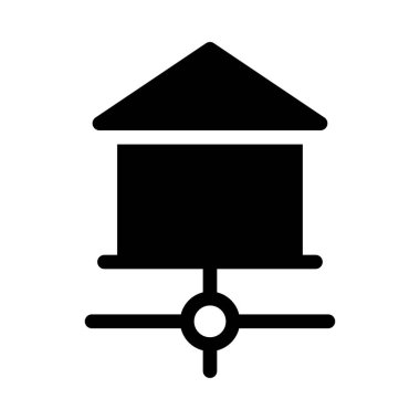 ev vektörü glyph düz simgesi