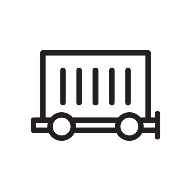 kamyon vektör ince çizgi simgesi