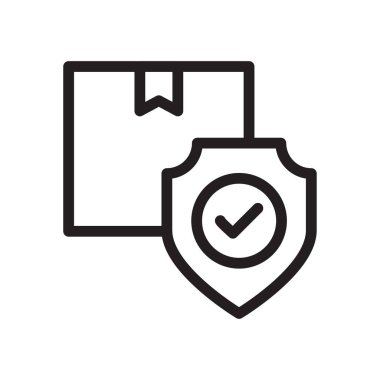 Koruma vektörü ince çizgi simgesi