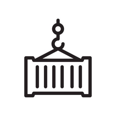 vinç vektörü ince çizgi simgesi