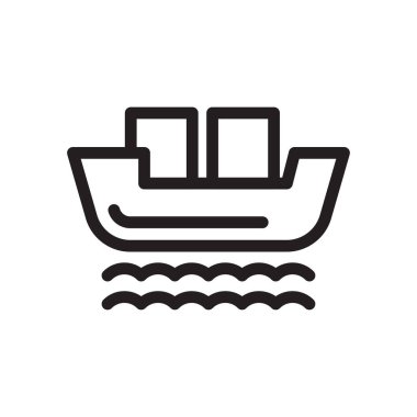 Gemi vektör ince çizgi simgesi