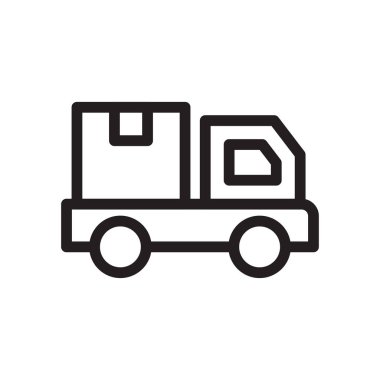 kamyon vektör ince çizgi simgesi