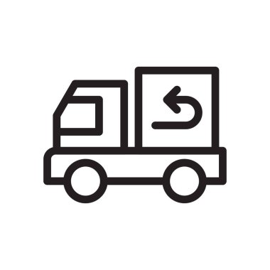 kamyon vektör ince çizgi simgesi