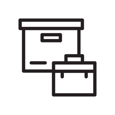 kutu vektörü ince çizgi simgesi