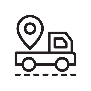 dağıtım vektörü ince çizgi simgesi