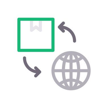 dağıtım vektörü renk çizgisi simgesi