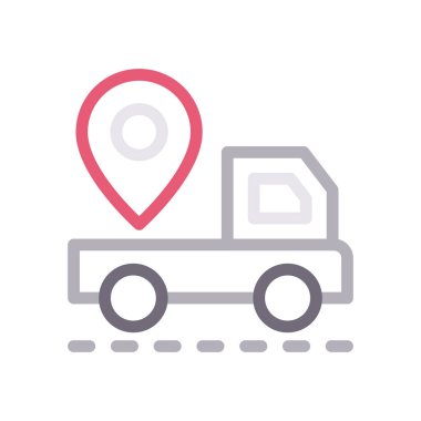 dağıtım vektörü renk çizgisi simgesi