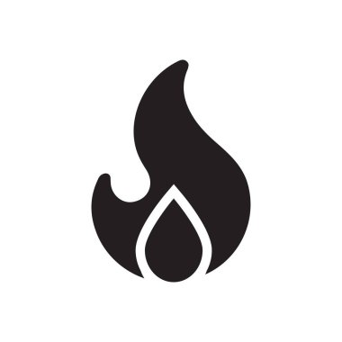 ateş vektörü glyph düz simgesi