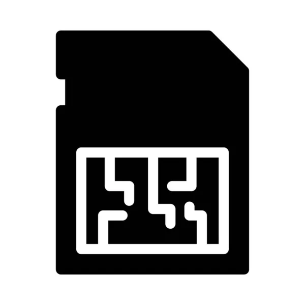 Chip Vector Glyph Flat Icon — Stock Vector