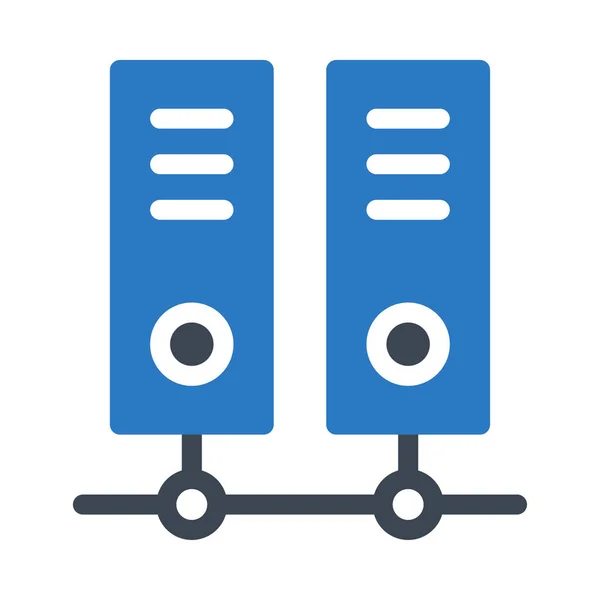 Netwerk Vector Glyph Kleur Pictogram — Stockvector