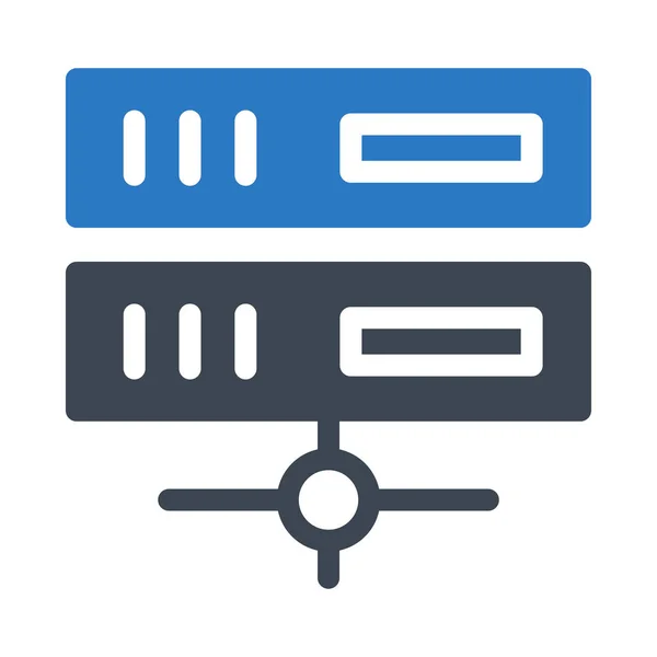 Datenbank Vektor Glyphen Farbsymbol — Stockvektor