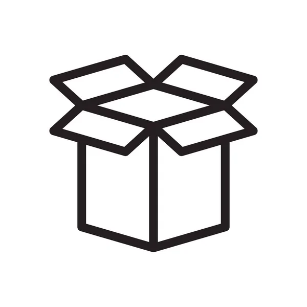 Box Vektor Thin Line Symbol — Stockvektor