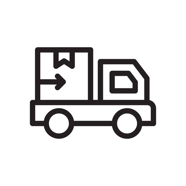 Camion Vecteur Ligne Mince Icône — Image vectorielle
