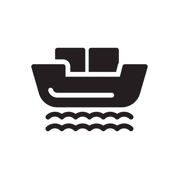 Schiff Vektor Glyphen Flaches Symbol — Stockvektor