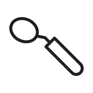 Diş vektörü ince çizgi simgesi