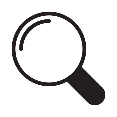 Arama vektörü glyph düz simgesi