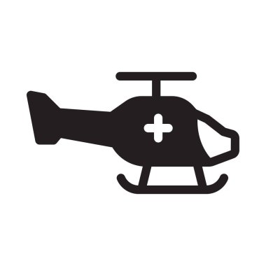 Helikopter vektör glifleri düz simge