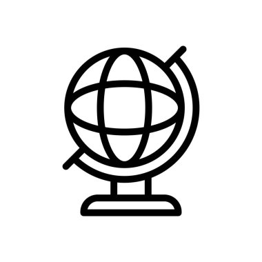 dünya vektör ince çizgi simgesi