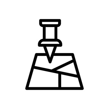 pin vektörü ince çizgi simgesi