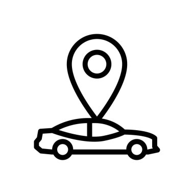 konum vektörü ince çizgi simgesi