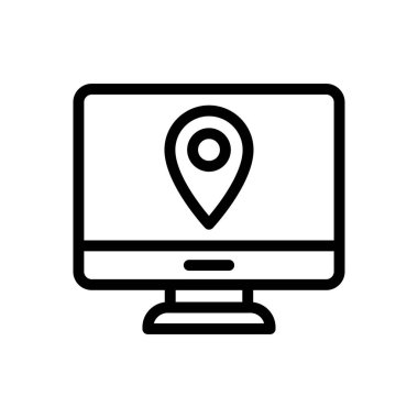 konum vektörü ince çizgi simgesi