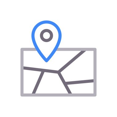 konum vektör renk çizgisi simgesi