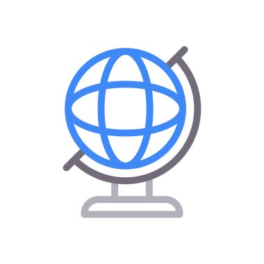 dünya vektör renk çizgisi simgesi