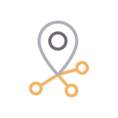 pin vektör renk çizgisi simgesi