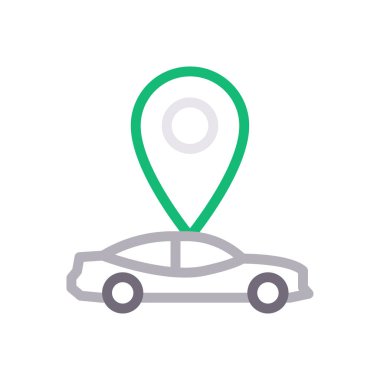 konum vektör renk çizgisi simgesi