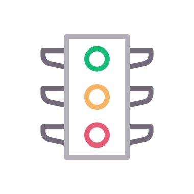 trafik vektörü renk çizgisi simgesi