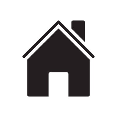 ev vektörü glyph düz simgesi