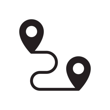 konum vektörü düz simge