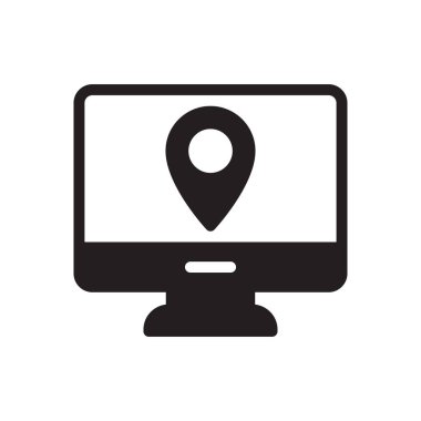 konum vektörü düz simge