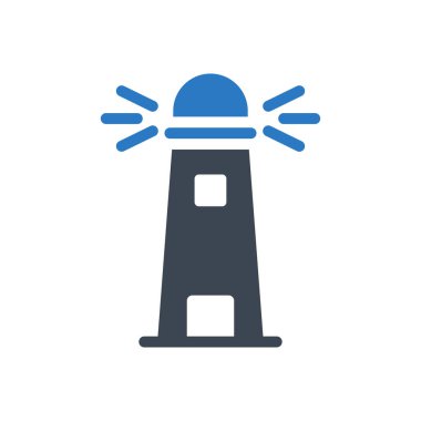 deniz feneri vektör renk simgesi