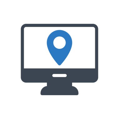 konum vektör renk simgesi