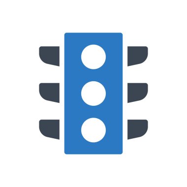 Trafik vektörü renk simgesi