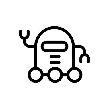 Robotik vektör ince çizgi simgesi
