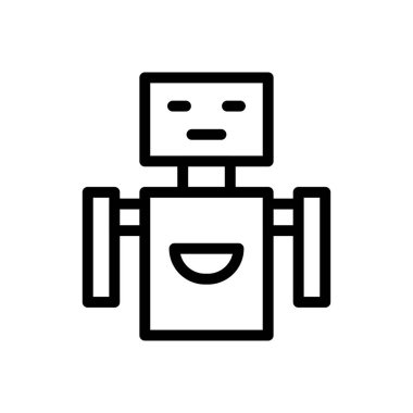 Robotik vektör ince çizgi simgesi