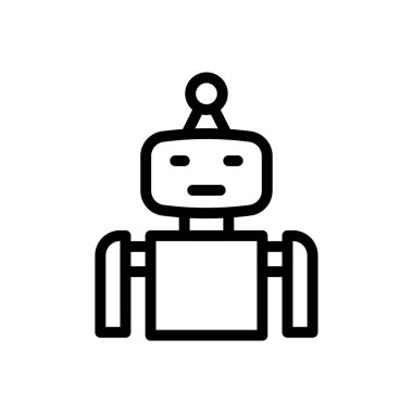 Robotik vektör ince çizgi simgesi