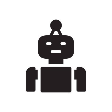 Robotik vektör gylph düz simgesi