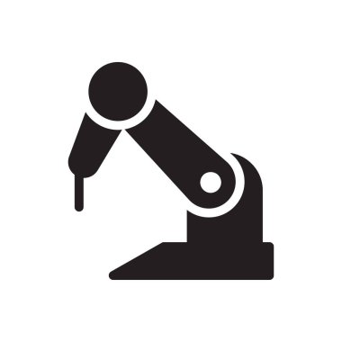 makine vektörü gylph düz simgesi