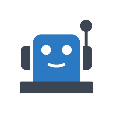 robot vektör gylph renk simgesi