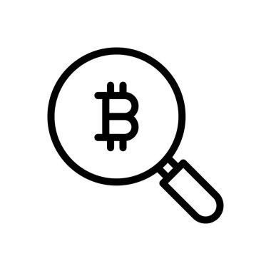 Bitcoin vektör ince çizgi simgesi