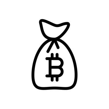 Bitcoin vektör ince çizgi simgesi
