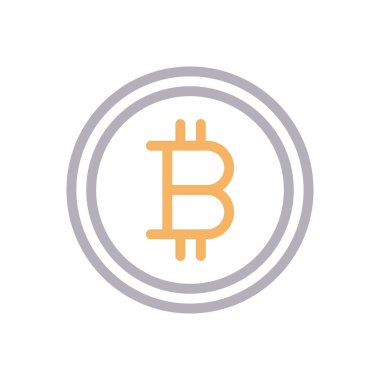 Bitcoin vektör renk çizgisi simgesi