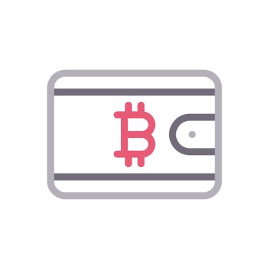 cüzdan vektör renk çizgisi simgesi