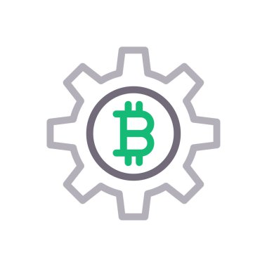 para birimi vektör renk çizgisi simgesi