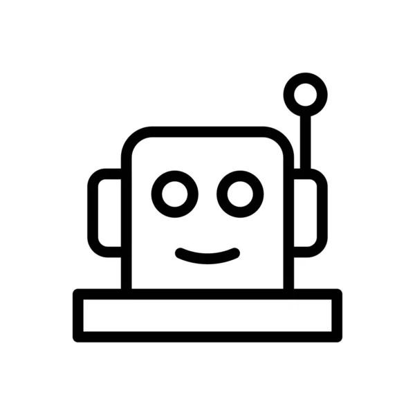 Robot Vector Thin Line Icon — Stock Vector