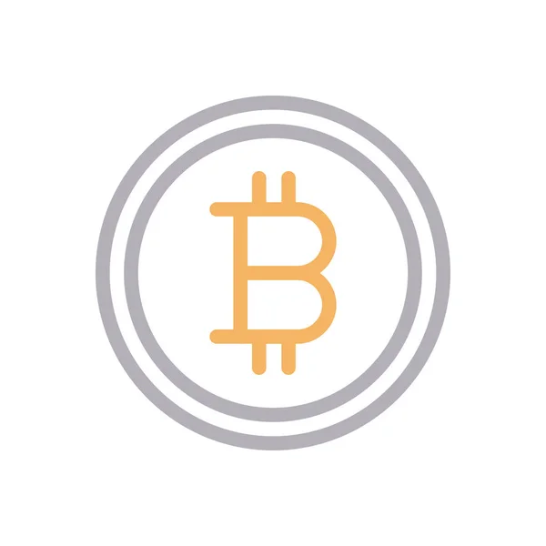 Icône Ligne Couleur Vectorielle Bitcoin — Image vectorielle