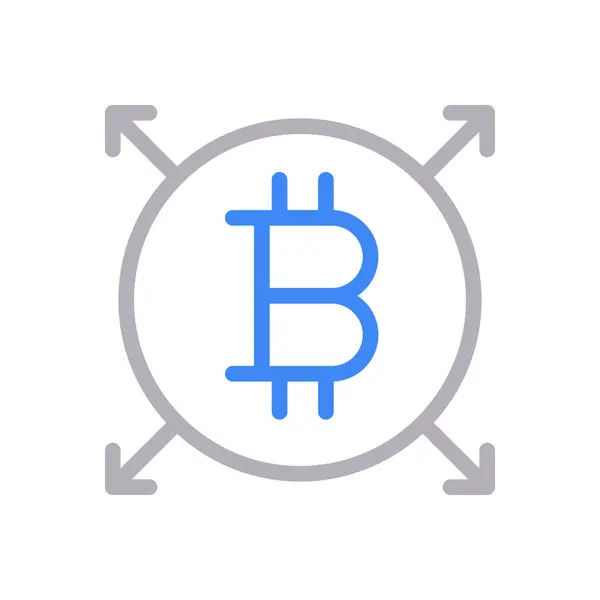 Crypto Vector Color Line Icon — 스톡 벡터